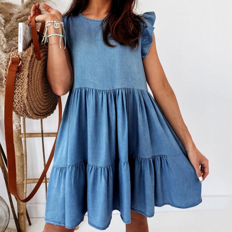 Casual Dresses Sweet Cute Girls Sleeveless Solid Color Cake Dress All Match O-neck Ruffle Hem Loose Mini Women Clothing 2022, Black;gray
Casual Dresses Sweet Cute Girls Sleeveless Solid Color Cake Dress All Match O-neck Ruffle Hem Loose Mini Women Clothing 2022, Black;gray