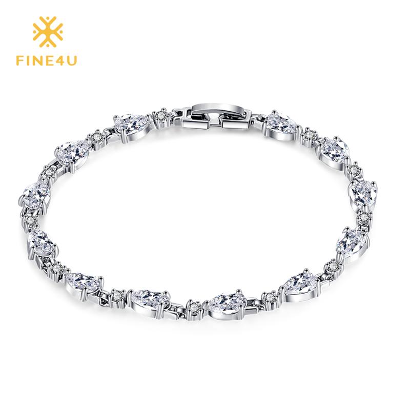 2020 New FINE4U B005 Chain & Link Bracelets Bangles Prong Setting Cubic Zirconia Bracelet for Women Wedding Party Jewelry
2020 New FINE4U B005 Chain & Link Bracelets Bangles Prong Setting Cubic Zirconia Bracelet for Women Wedding Party Jewelry