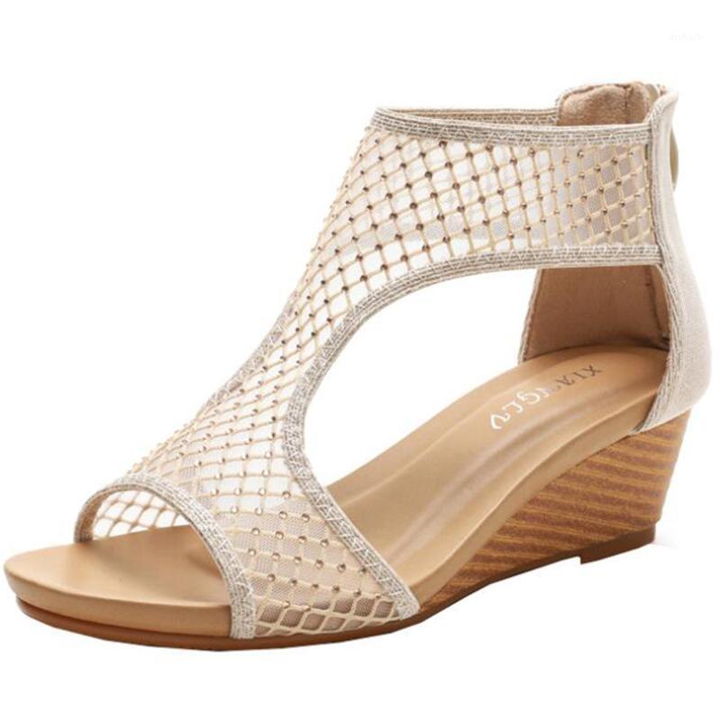 Summer New Women Shoes Fashion Female Platform Wedge Sandals Slip Comfortable Casual Mesh Flat Sandals Women Large Size zy4361, Beige
Summer New Women Shoes Fashion Female Platform Wedge Sandals Slip Comfortable Casual Mesh Flat Sandals Women Large Size zy4361, Beige