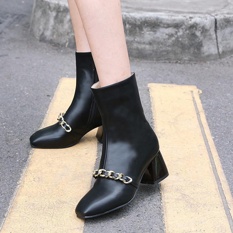 Fashion women's boots autumn and winter 2020 square head high heel thick heel boots large short women1, Beige
Fashion women's boots autumn and winter 2020 square head high heel thick heel boots large short women1, Beige