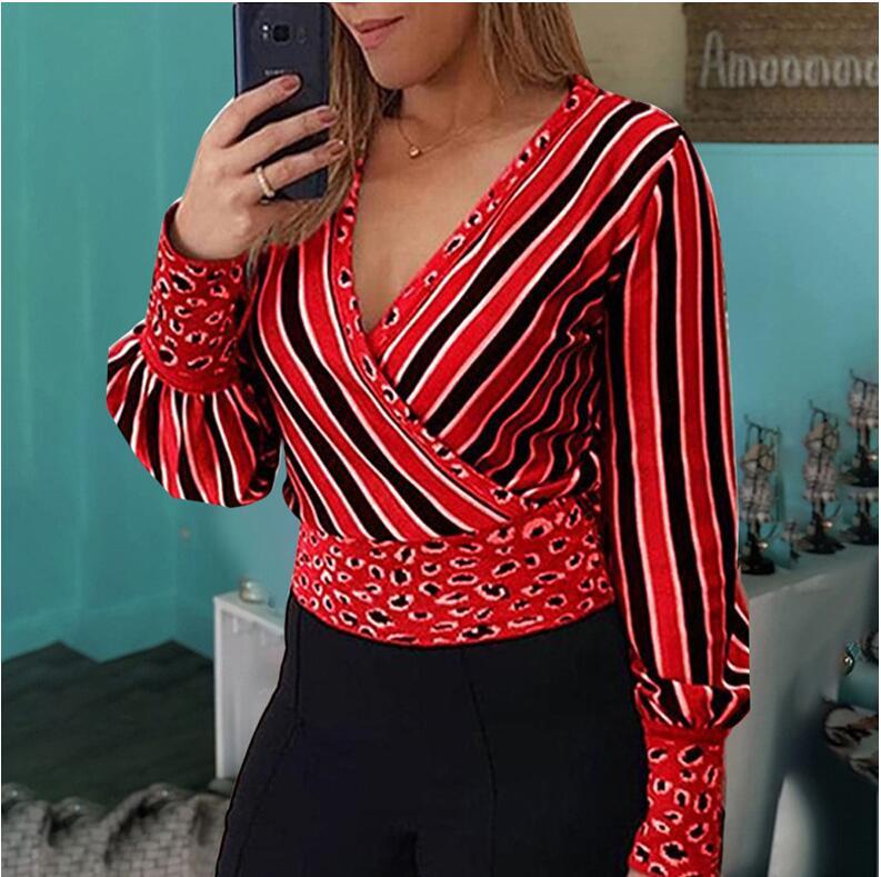 Sexy Deep V-Neck Blouse Print Elegant Office Ladies Pullover Shirt Casual Women Autumn Winter Long Sleeve Tops Blusas Streetwear, Style1
Sexy Deep V-Neck Blouse Print Elegant Office Ladies Pullover Shirt Casual Women Autumn Winter Long Sleeve Tops Blusas Streetwear, Style1