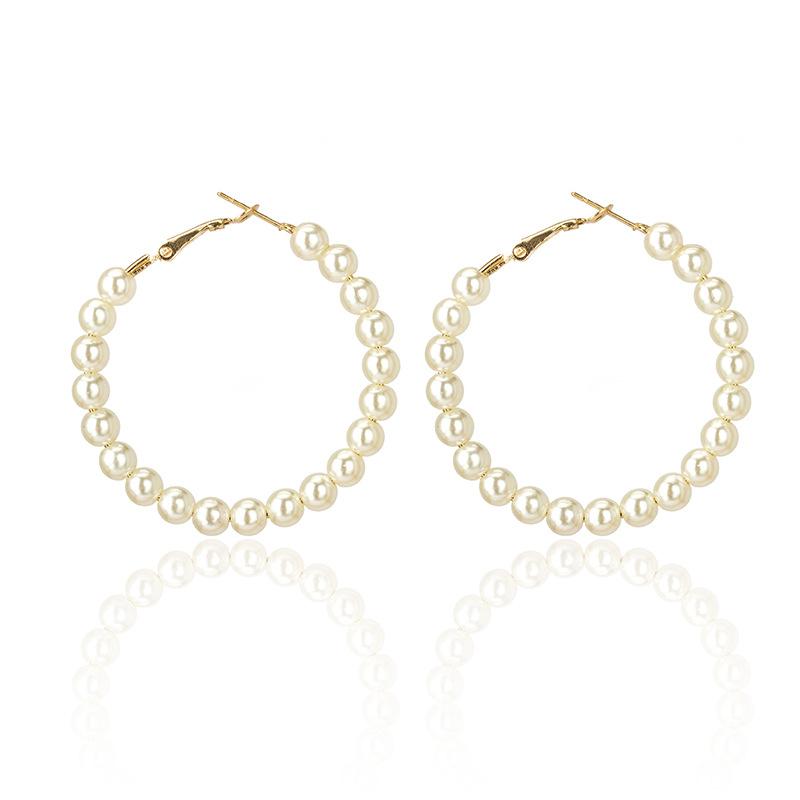 Elegant Large Round Pearl Hoop Earrings for Women Fashion Personality Romantic Gold Color Earring Modern Creative Jewelry Gift
Elegant Large Round Pearl Hoop Earrings for Women Fashion Personality Romantic Gold Color Earring Modern Creative Jewelry Gift