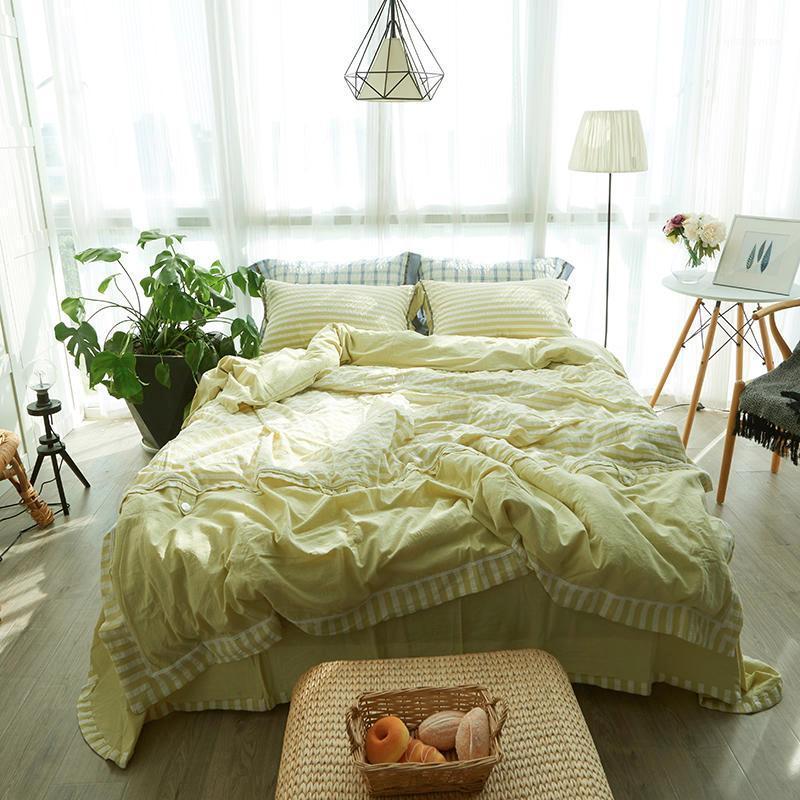 Yellow Bedding Set Washed Cottons Duvet Cover Set Long-staple Cotton Pillowcases Queen King Size Bed Bed Linen 4pcs 2020 new1, Colour 4
Yellow Bedding Set Washed Cottons Duvet Cover Set Long-staple Cotton Pillowcases Queen King Size Bed Bed Linen 4pcs 2020 new1, Colour 4