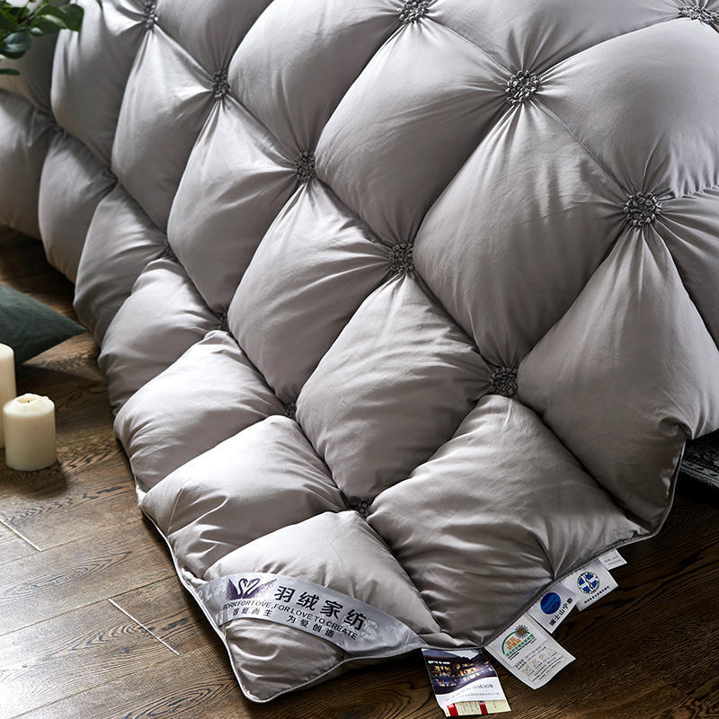 100%Goose Down White Grey Comforter Bedding set King Queen Full size Bed Quilt set Bedspread Duvet Throw Blanket edredon colcha LJ201016