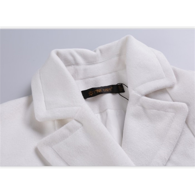 New Women White Cashmere Coat Large Lapel Wool Jacket Outwear Plus Size Loose Long Trench Coat Female Autumn Winter Overcoats T200916