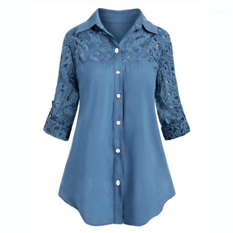 Women' Blouses & Shirts Fashion Women Lace Turn Down Collar Shirt Ladies Button Long Sleeve Blouse Large Size Tops Polera Mujer #T1P1, Red 
Women' Blouses & Shirts Fashion Women Lace Turn Down Collar Shirt Ladies Button Long Sleeve Blouse Large Size Tops Polera Mujer #T1P1, Red