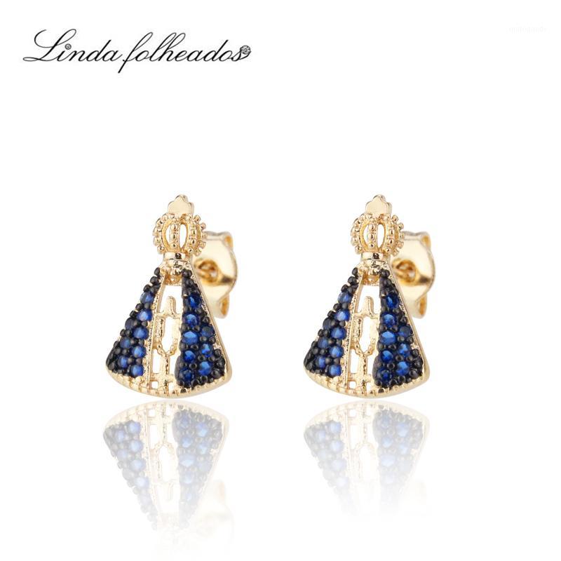 New gold earring blue cubic zircon copper stud earrings for women / girls fashion simple jewelry Unique religion earring gifts1
New gold earring blue cubic zircon copper stud earrings for women / girls fashion simple jewelry Unique religion earring gifts1