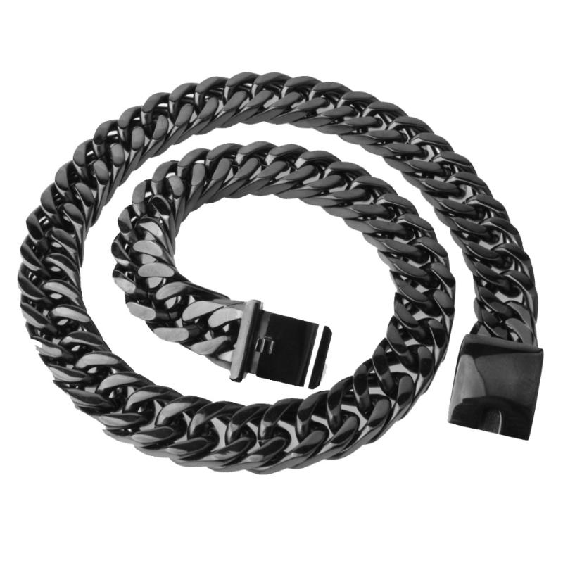 15/17mm 7-40" Hip Hop Square Buckle Stainless Steel Link Black Tone Cut Cuban Curb Chain Mens Boys Necklace Or Bracelet Jewelry
15/17mm 7-40" Hip Hop Square Buckle Stainless Steel Link Black Tone Cut Cuban Curb Chain Mens Boys Necklace Or Bracelet Jewelry