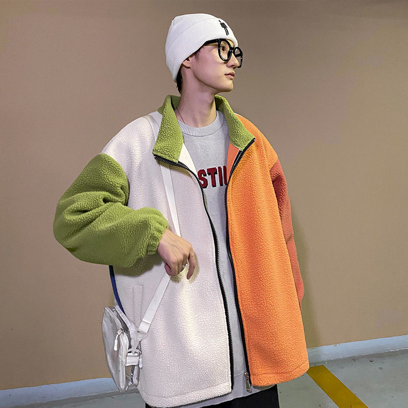 Korean Lamb Fur Jacket Men's Fashion Autumn Contrast Casual Jackets Mens Streetwear Wild Loose Hip-hop Bomber Jacket Men -5XL, Rice red
Korean Lamb Fur Jacket Men's Fashion Autumn Contrast Casual Jackets Mens Streetwear Wild Loose Hip-hop Bomber Jacket Men -5XL, Rice red