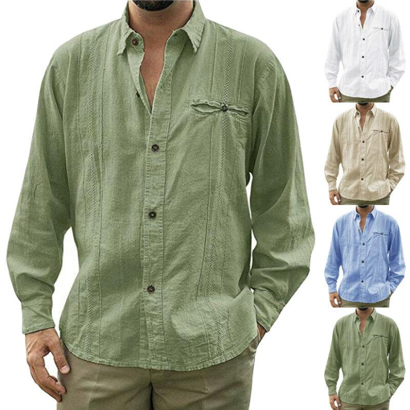 Men Casual Shirt Long Sleeve Loose Tops Button Turn Down Collar Solid Line Shirts Plus Size -3XL, Blue
Men Casual Shirt Long Sleeve Loose Tops Button Turn Down Collar Solid Line Shirts Plus Size -3XL, Blue