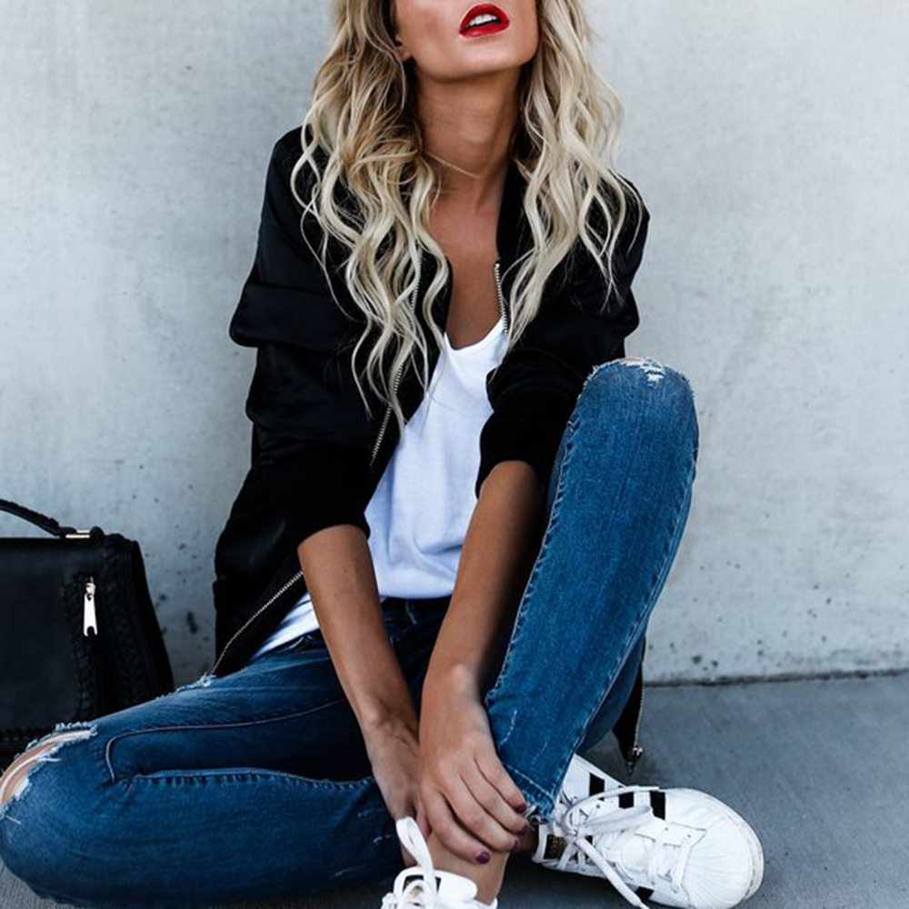 2019 Fashion Windbreaker Jacket Women Summer Coats Long Sleeve Basic Jackets Bomber Thin Women's Jacket Female Jackets Outwear T200111