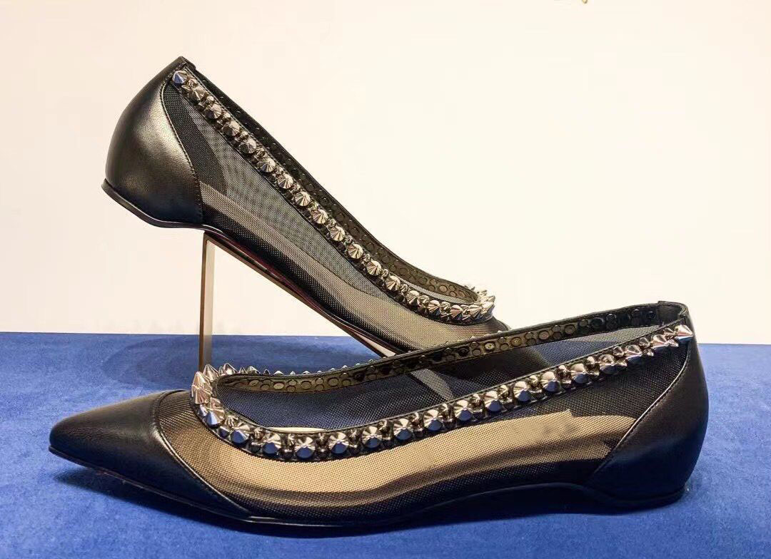 Designer Luxury Galativi Spikes Mesh Pointed Toe Ballet Flats Party Wedding Bridals Walking Shoes Elegant Women Ballerinas EU34-43.With Box, Black
Designer Luxury Galativi Spikes Mesh Pointed Toe Ballet Flats Party Wedding Bridals Walking Shoes Elegant Women Ballerinas EU34-43.With Box, Black