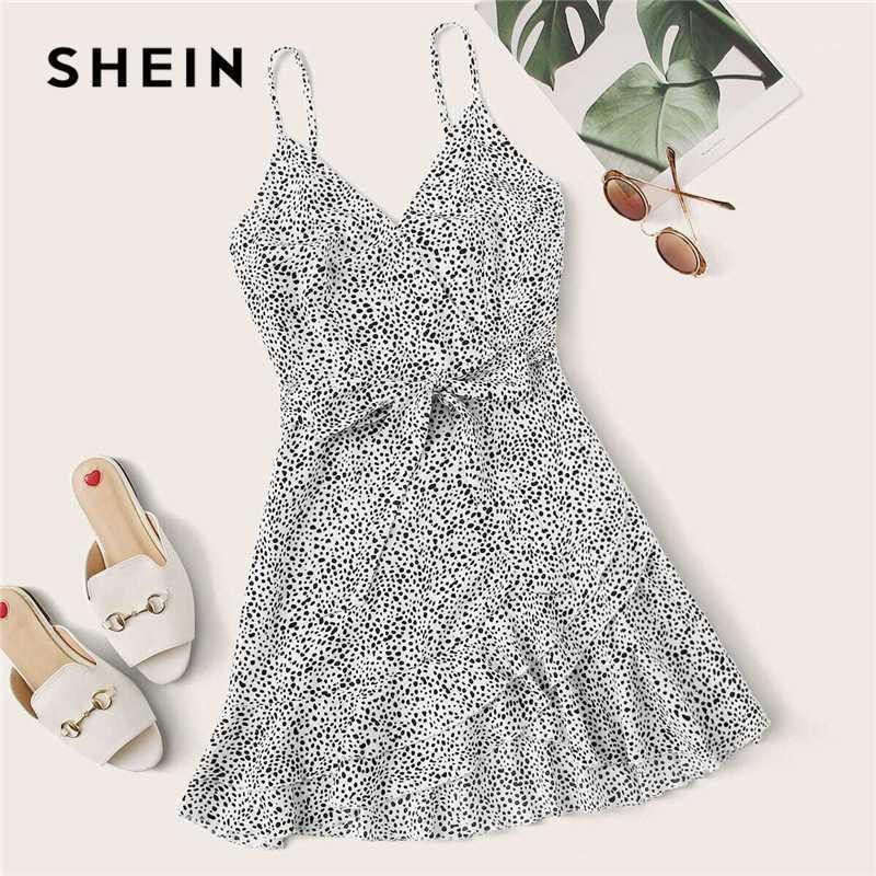 SHEIN Surplice Wrap Belted Dalmatian Print Ruffle Hem Cami Dress Women 2020 Summer Asymmetrical Hem Boho Short Dresses1, Black
SHEIN Surplice Wrap Belted Dalmatian Print Ruffle Hem Cami Dress Women 2020 Summer Asymmetrical Hem Boho Short Dresses1, Black
