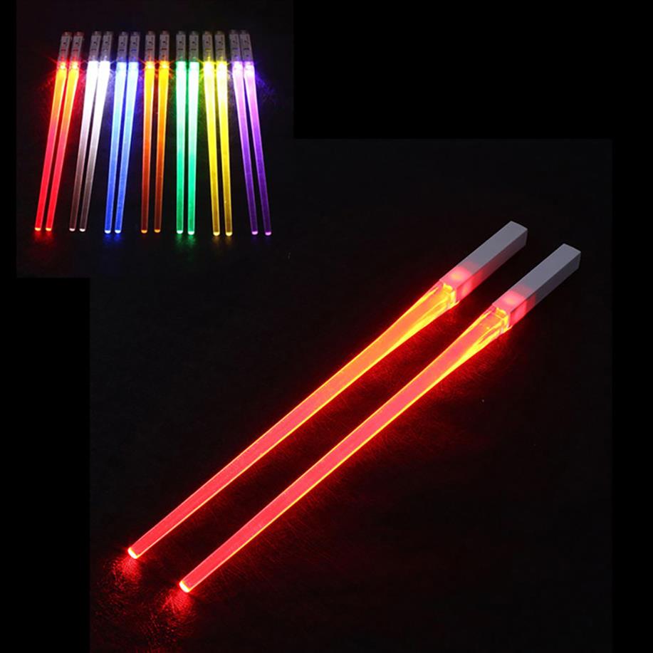 Creative 2pcsPal LED Chopsticks Light Up Durable Lightweight Kitchen Dinning Room Party Portable Food Safe Tableware251S7916747
