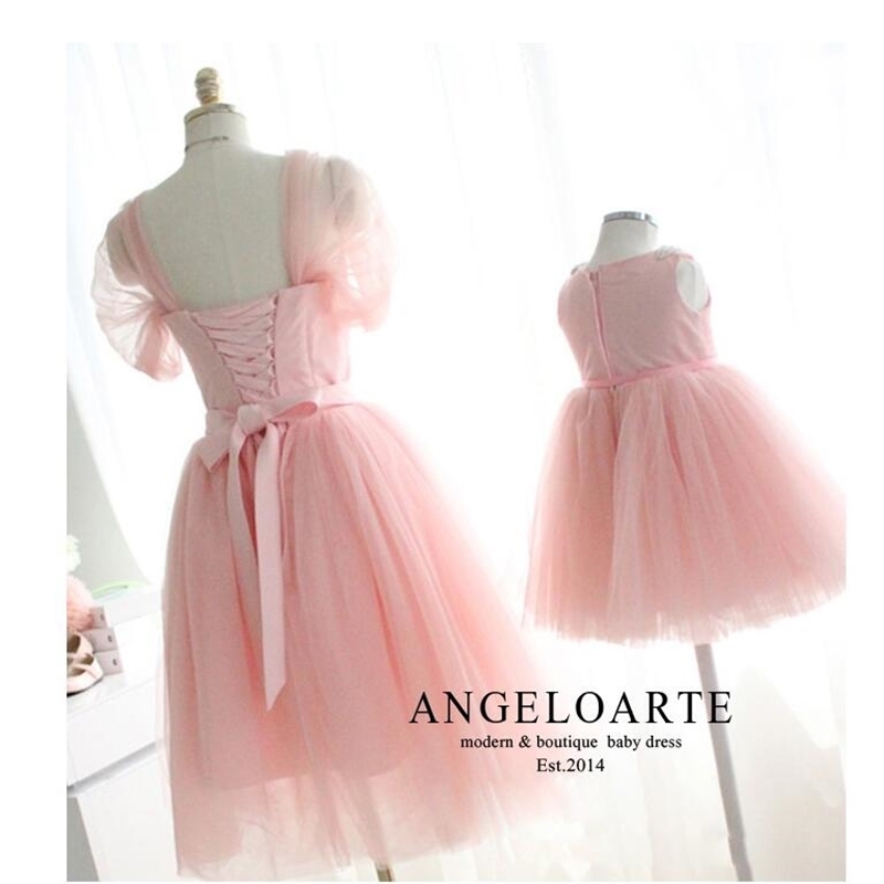 Mother Daughter Dresses Christmas Matching Dresses Wedding Princess Mom and Me Clothes Wedding Party Red Eveing Dress LJ201112