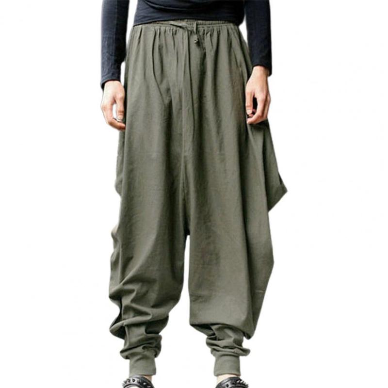 Men's Pants Men Wide Leg Shrinkable Cuffs Harem Elastic Waist Solid Color Drawstring Joggers Vintage Casual Streetwear, Black
Men's Pants Men Wide Leg Shrinkable Cuffs Harem Elastic Waist Solid Color Drawstring Joggers Vintage Casual Streetwear, Black