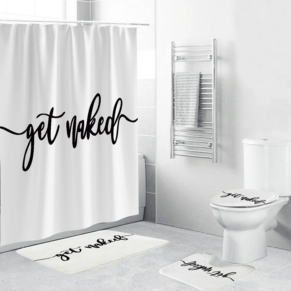 White Bathroom Set Get Naked Waterproof Shower Curtain 4 Piece Carpet Cover Toilet Cover Bath Mat Pad For Home Decor X1018
White Bathroom Set Get Naked Waterproof Shower Curtain 4 Piece Carpet Cover Toilet Cover Bath Mat Pad For Home Decor X1018