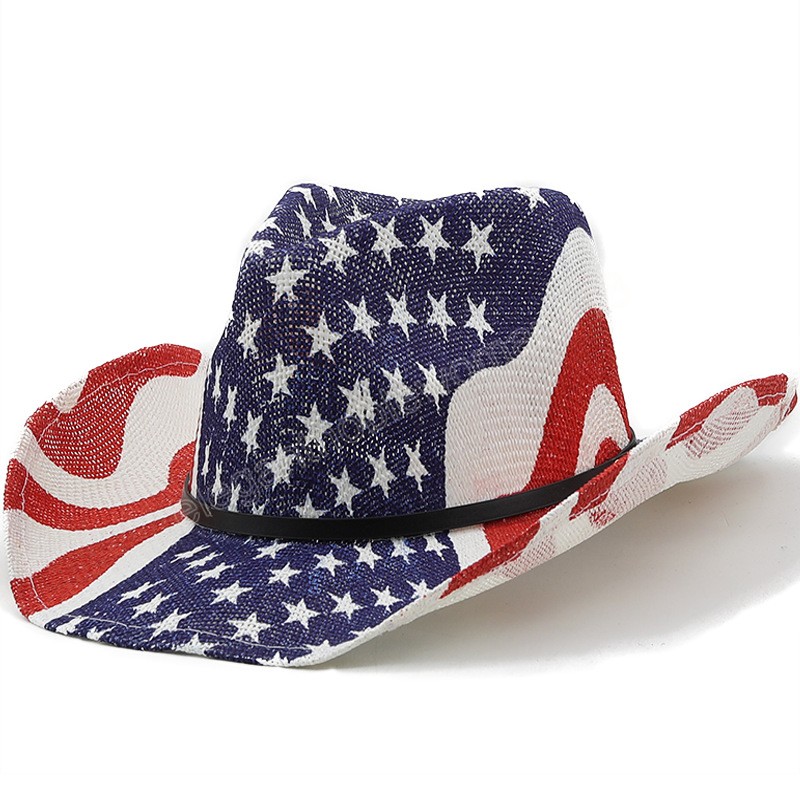 Retro Women's Men's Western Cowgirl Cowboy Hat Summer USA Flag Straw Hats Hollow Out Beach Jazz Sun Hat Sombreros De Mujer, Blue;gray
Retro Women's Men's Western Cowgirl Cowboy Hat Summer USA Flag Straw Hats Hollow Out Beach Jazz Sun Hat Sombreros De Mujer, Blue;gray