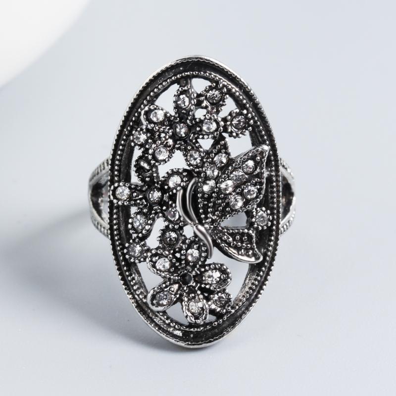Women Rings Black Creative Ring Micro Inlaid Transparent Zircon Ring Fashion Party Jewelry Girlfriend Gift