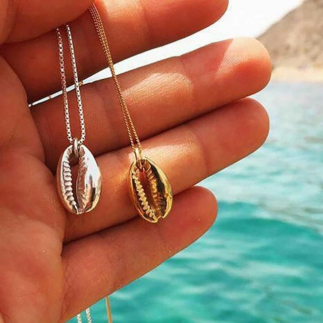 Gold Color Plated Summer Beach Sea Shell Pendant Wholesale Cheap Necklace Jewelry 2021 Valentine's Day Gift For Lover Girlfriend
