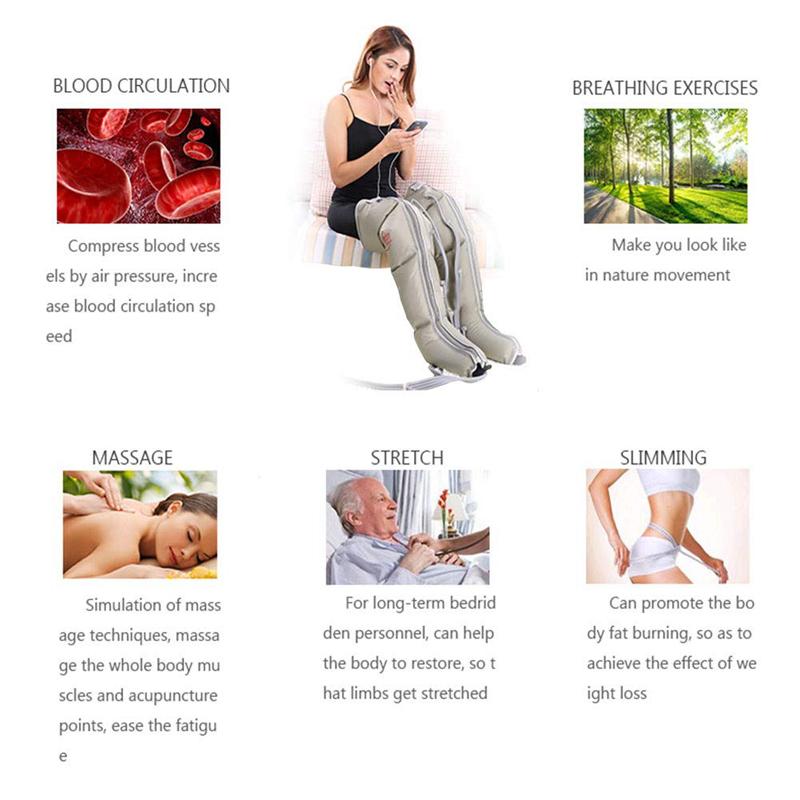 Electric Air Compression Leg Massager Air Boot Wraps Ankles Calf Massage Machine Promote Blood Circulation Relieve Pain Fatigue