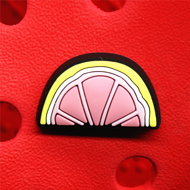 Original PVC Fruits Shoe Buckle Accessories Cute Pineapple Peach Banana Shoe Decoration Charms Bracelets Kids Gift