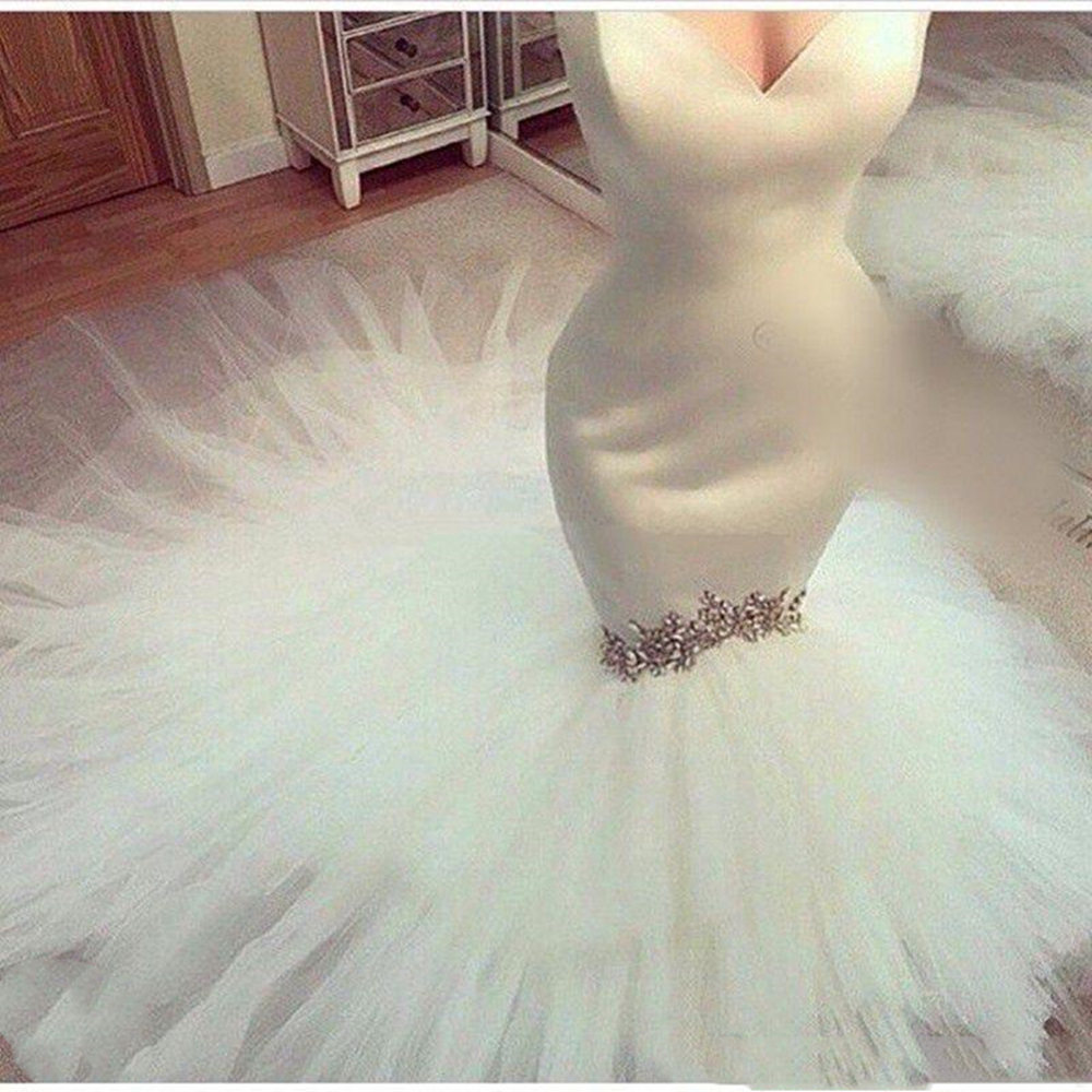 New Mermaid Wedding Dress Sweetheart Satin Beaded Sleeveelss Plus Size Tulle Tiered Skirts Bridal Gowns QC1515, Ivory
New Mermaid Wedding Dress Sweetheart Satin Beaded Sleeveelss Plus Size Tulle Tiered Skirts Bridal Gowns QC1515, Ivory