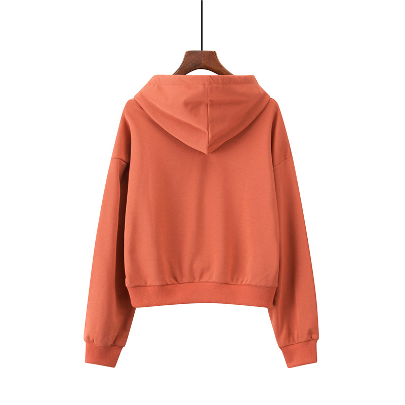 4 Solid Color Cropped Hoodie Women Autumn New Korean Chic Harajuku Sweatshirt Yellow Thin XS-L Womens Hooded Hoodies Loose 201008