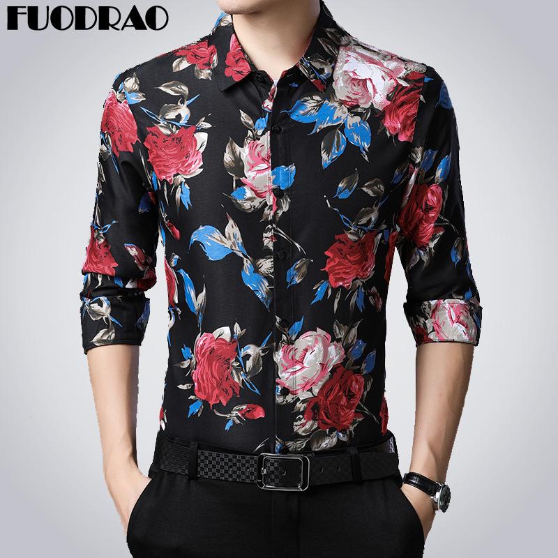 New 2020 Spring Mens Shirts Casual Slim Fit Long Sleeve Dress Shirts Men korean Flower Print Camisa Masculina E027, Black
New 2020 Spring Mens Shirts Casual Slim Fit Long Sleeve Dress Shirts Men korean Flower Print Camisa Masculina E027, Black