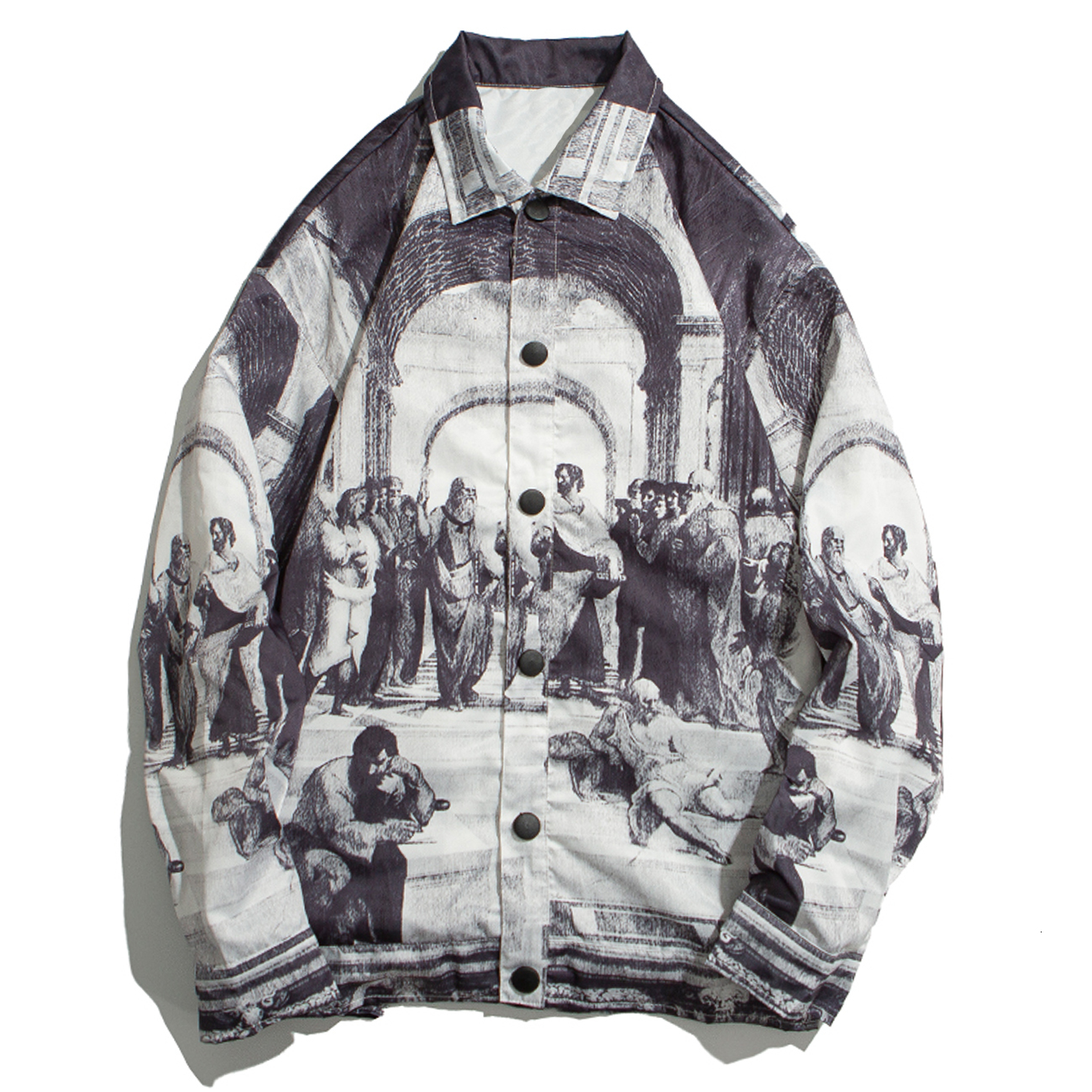 2021 New Vintage Ancient Oil Painting Casual Jackets Mens Streetwear Loose Harajuku Button Hip Hop Track Jacket Coat Outwear 9udx, Gray white
2021 New Vintage Ancient Oil Painting Casual Jackets Mens Streetwear Loose Harajuku Button Hip Hop Track Jacket Coat Outwear 9udx, Gray white