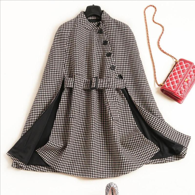 2020 High Street Autumn Winter Women Coat Cloak Vintage Houndstooth Overcoat Poncho Warm Outerwear Clothes, Apricot black
2020 High Street Autumn Winter Women Coat Cloak Vintage Houndstooth Overcoat Poncho Warm Outerwear Clothes, Apricot black