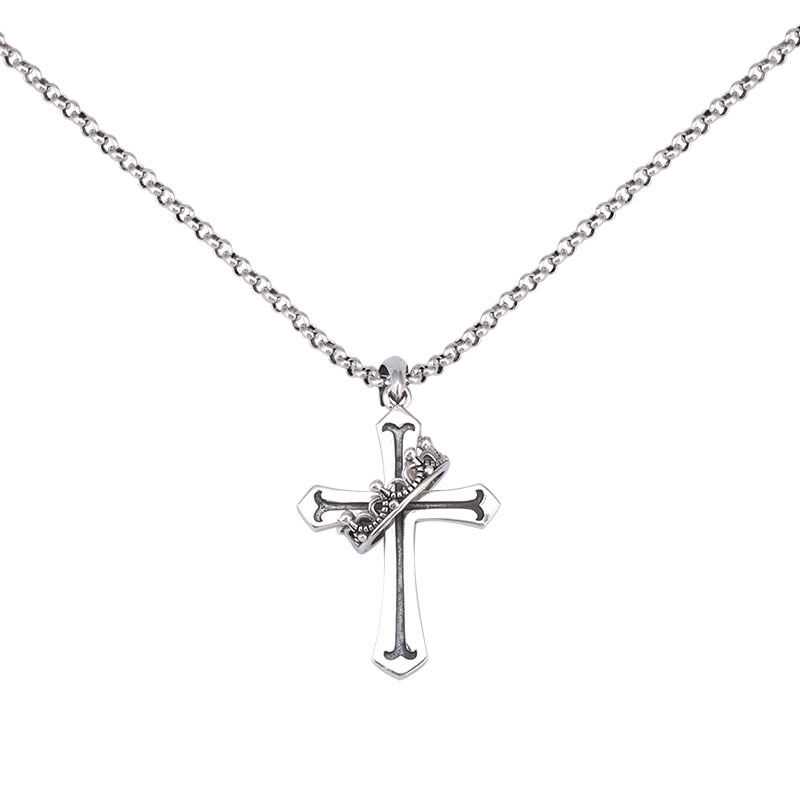 925 sterling silver necklace pendants American European vintage jewelry antique silver cross handmade designer pendants gift for men women