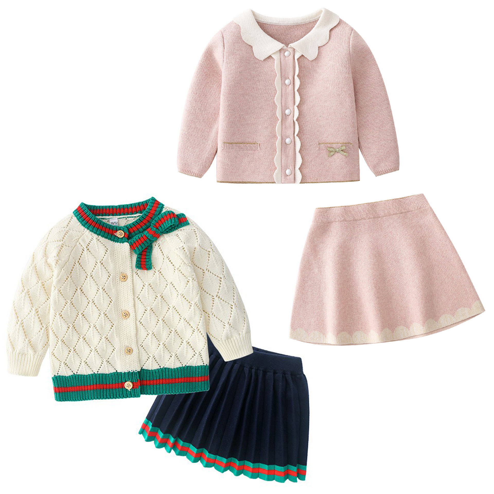 Children's Set autumn 2022 new style pink little fragrance girls dresses 1-3 year old baby girl designer cotton knitted cardigan + skirt suit
Children's Set autumn 2022 new style pink little fragrance girls dresses 1-3 year old baby girl designer cotton knitted cardigan + skirt suit