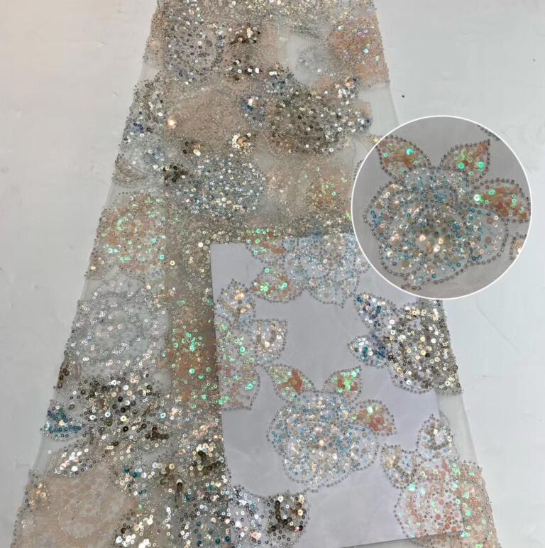 fashionable tulle embroidery french net lace fabric Sat-58.8807 with beads for party dress
fashionable tulle embroidery french net lace fabric Sat-58.8807 with beads for party dress