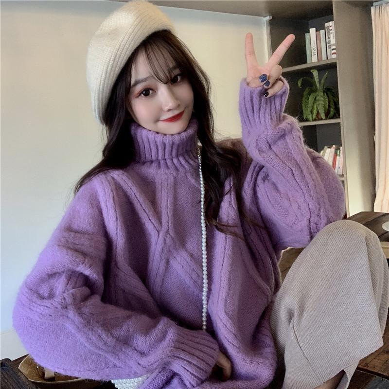 Women's Harajuku Sweater Autumn Winter Korean Japan Retro Pink Francais Turtleneck Knitted Pullover Loose Twist Sweater Oversize
Women's Harajuku Sweater Autumn Winter Korean Japan Retro Pink Francais Turtleneck Knitted Pullover Loose Twist Sweater Oversize