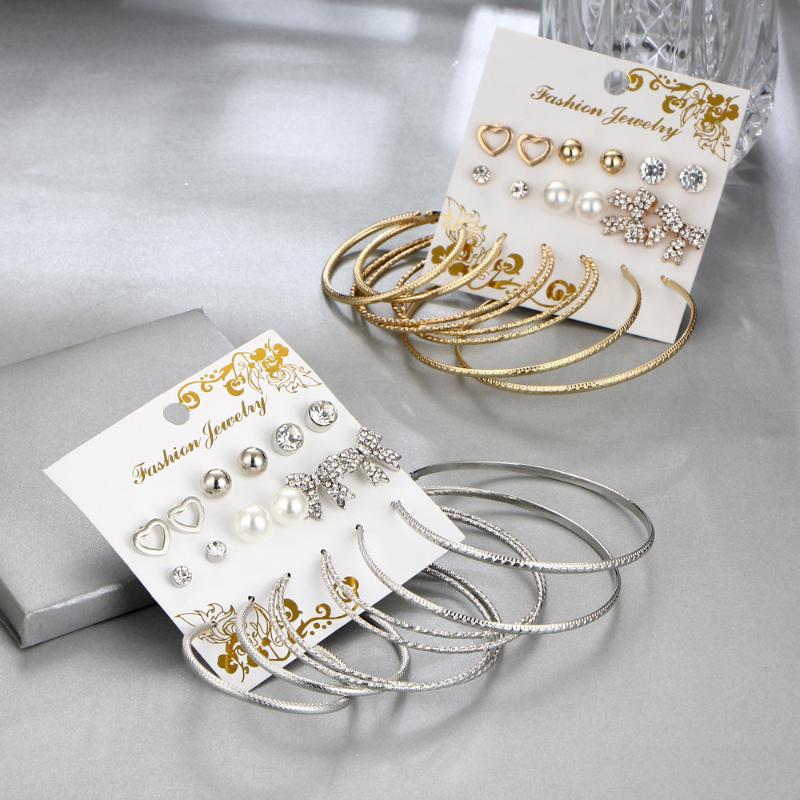 ins Hot Fashion Trendy Bowknot Love Big Circle Set 9 Pairs Of Earrings Set Couple Valentine's Day Christmas Anniversary Gift
ins Hot Fashion Trendy Bowknot Love Big Circle Set 9 Pairs Of Earrings Set Couple Valentine's Day Christmas Anniversary Gift