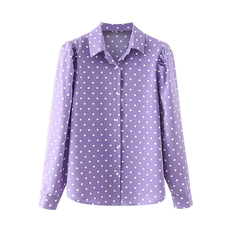 2021 New Elegant Women Light Purple Polka Dot Shirts Fashion Ladies Sleeve Tops Sweet Female Chic Turn Down Collar Blouses 1jy1, Lavender
2021 New Elegant Women Light Purple Polka Dot Shirts Fashion Ladies Sleeve Tops Sweet Female Chic Turn Down Collar Blouses 1jy1, Lavender