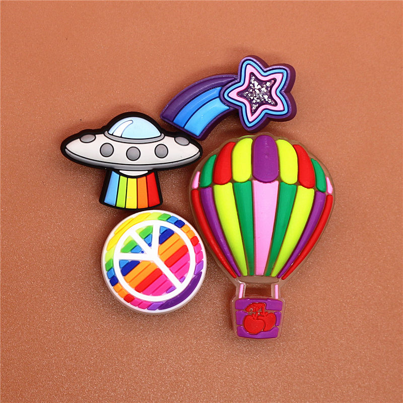 Original Shoe Charms Shooting Star UFO Peace Balloon Shoe Accessories Buckle Decorations Kids Gift