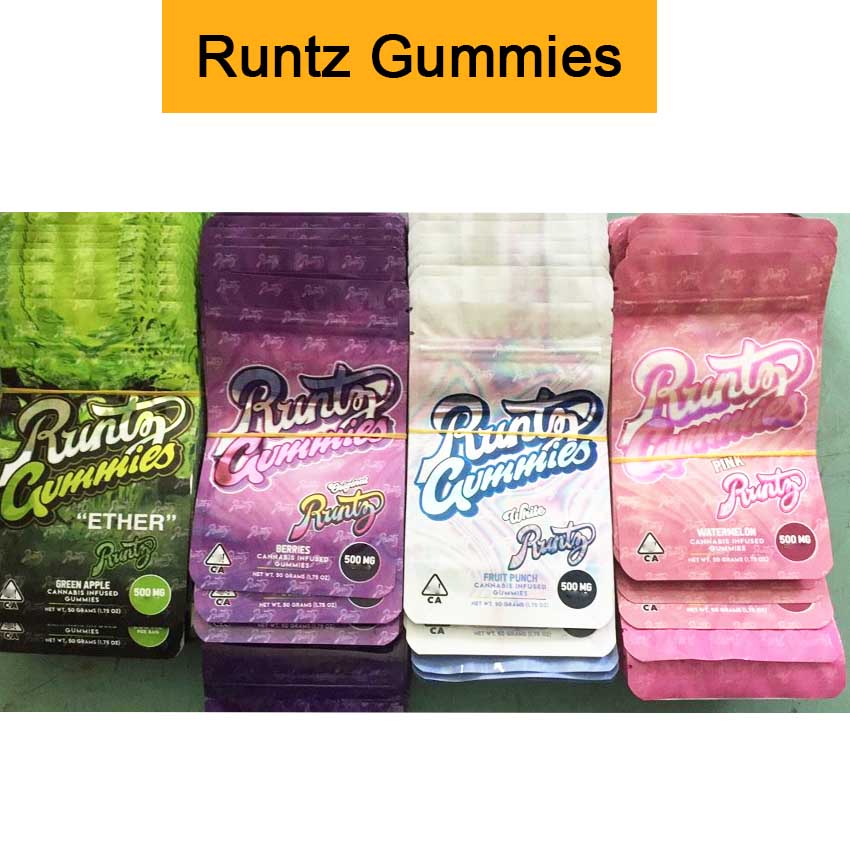 Runtz Gummies Bag Mylar Bag 500mg Childproof Edibles Zipper Packaging Pouch Retail Storage Package for Dry Herb Tobacco Flower
Runtz Gummies Bag Mylar Bag 500mg Childproof Edibles Zipper Packaging Pouch Retail Storage Package for Dry Herb Tobacco Flower