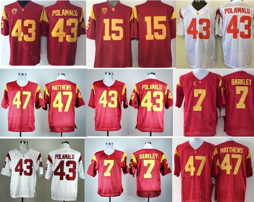 USC Trojans Jersey 7 Matt Barkley 15 Michael Bowman 43 Troy Polamalu 47 Clay Matthews NCAA Football Jerseys College PAC 12 Red White, As shown in illustration
USC Trojans Jersey 7 Matt Barkley 15 Michael Bowman 43 Troy Polamalu 47 Clay Matthews NCAA Football Jerseys College PAC 12 Red White, As shown in illustration