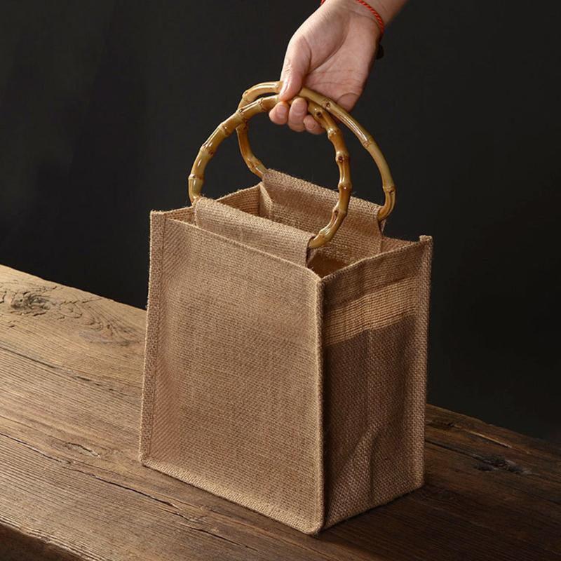 Reusable Natural Linen Gift Bag Bamboo Handle Environmental Handbags Storage Organizer Wedding Birthday Party Gift Packing Bags
Reusable Natural Linen Gift Bag Bamboo Handle Environmental Handbags Storage Organizer Wedding Birthday Party Gift Packing Bags