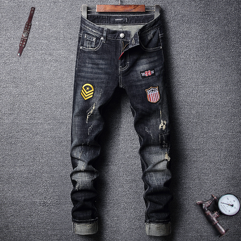 2021 New Newly Fashion Black Blue Slim Fit Patches Designer Ripped Men Pants Streetwear Hip Hop Homme Ac0z
2021 New Newly Fashion Black Blue Slim Fit Patches Designer Ripped Men Pants Streetwear Hip Hop Homme Ac0z
