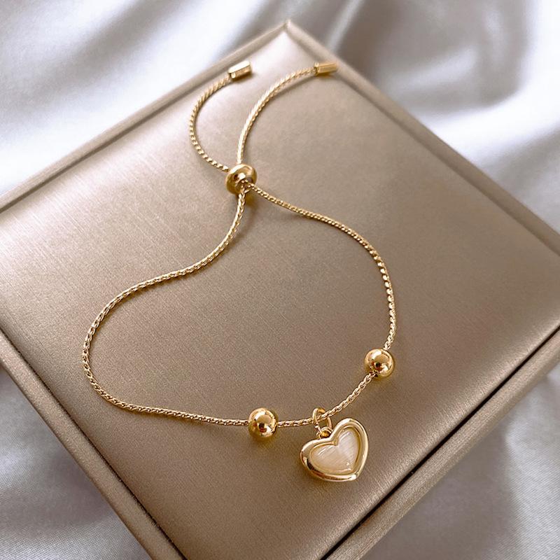 Bling Opal Love Heart Pendant Bracelets for Women Girl Gold Color Metal Beads Chain Adjustable Charm Bracelet Korean Jewellery
Bling Opal Love Heart Pendant Bracelets for Women Girl Gold Color Metal Beads Chain Adjustable Charm Bracelet Korean Jewellery