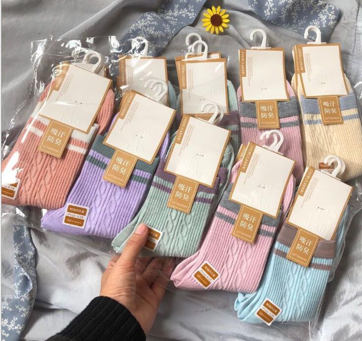 Mens womens winter warm cotton socks unisex cable knit elasticity socks multi colors multi patterns Christmas party presents