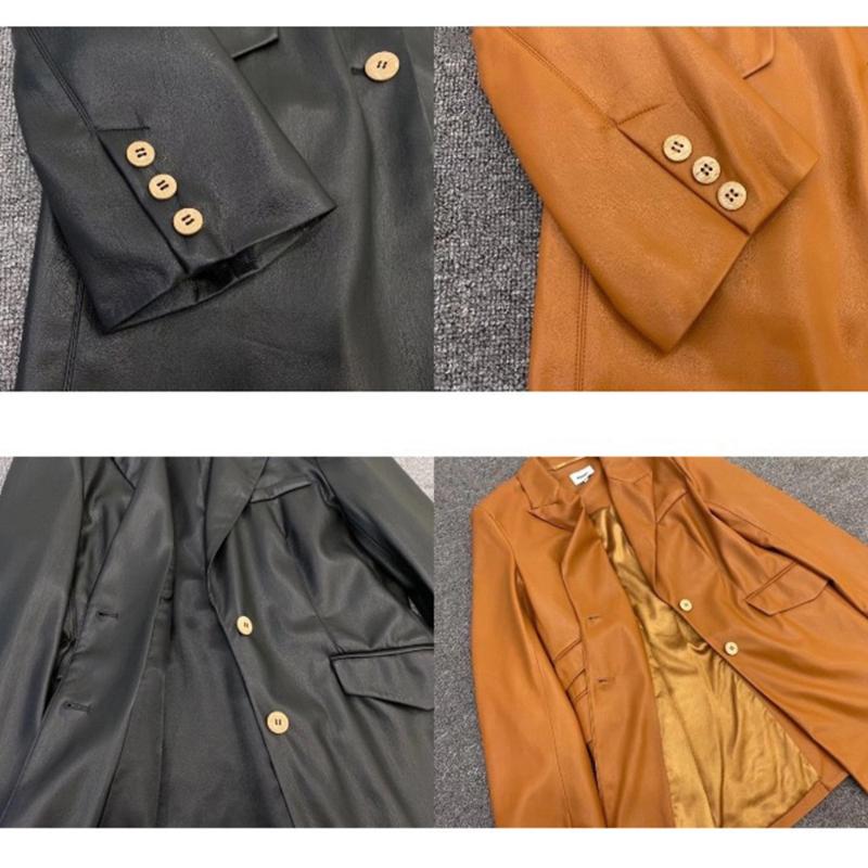 Women's Leather & Faux Nanushka 2021 Autumn And Winter Imported Protein Two-button Classic All-match Jacket