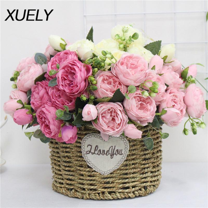 XUELY 30cm Silk Rose Peony Artificial Flowers Bouquet 5 Big Head and 4 Bud Cheap Fake Flowers for Home Wedding Decoration indoor1, White
XUELY 30cm Silk Rose Peony Artificial Flowers Bouquet 5 Big Head and 4 Bud Cheap Fake Flowers for Home Wedding Decoration indoor1, White