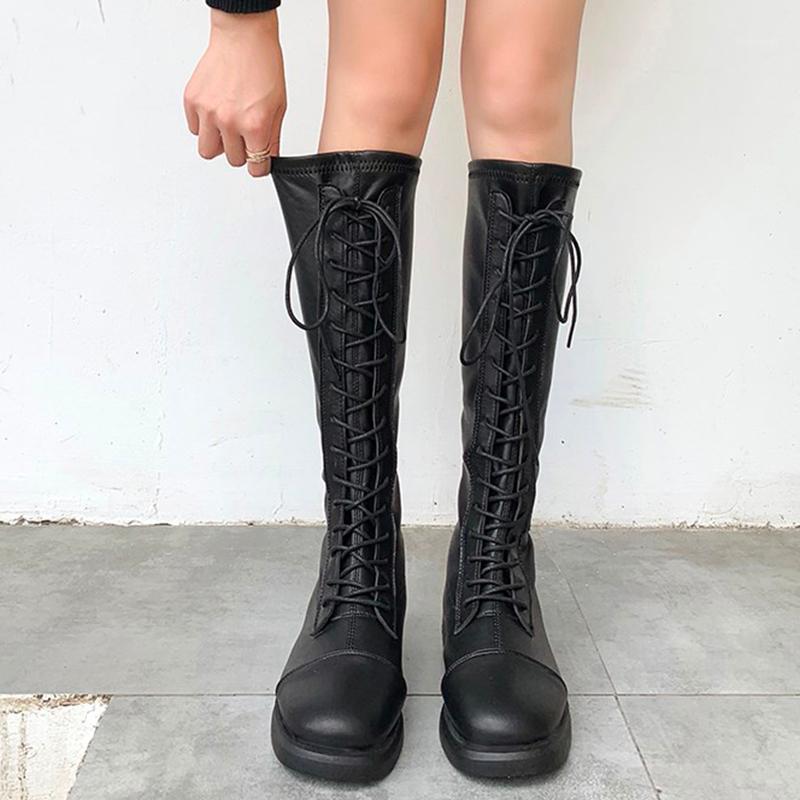 Rimocy Fashion Lace Up Black High Boots Women Autumn Winter Warm Knee High Boots Woman Soft Elastic Low Heel Botas Mujer 20201, Blackshortplush
Rimocy Fashion Lace Up Black High Boots Women Autumn Winter Warm Knee High Boots Woman Soft Elastic Low Heel Botas Mujer 20201, Blackshortplush