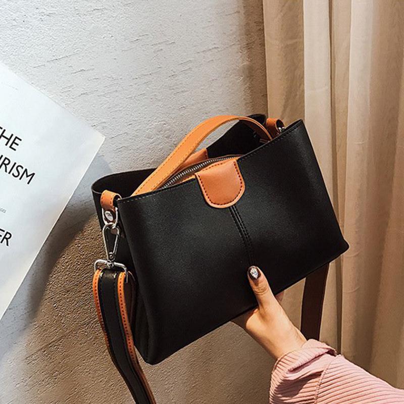 Contrast Color Shoulder Bag Women PU Leather Crossbody Bag Large Capacity Messenger Winter New Handbag Designer Lady Pouch, Black
Contrast Color Shoulder Bag Women PU Leather Crossbody Bag Large Capacity Messenger Winter New Handbag Designer Lady Pouch, Black