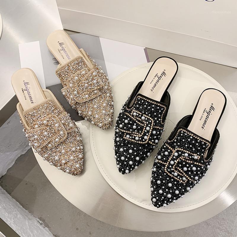 Women Pointed Toe Slippers Summer Flat Slip On Mules Shoes Rhinestone Designers Sexy Woman Slides Black Casual Sandals1
Women Pointed Toe Slippers Summer Flat Slip On Mules Shoes Rhinestone Designers Sexy Woman Slides Black Casual Sandals1