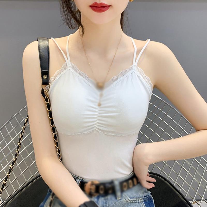 Women Lace Lingerie Top Pad Sleeveless Straps Solid Color Tube Tank Top Female Sexy Camisoles Underwear
Women Lace Lingerie Top Pad Sleeveless Straps Solid Color Tube Tank Top Female Sexy Camisoles Underwear